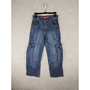 Vtg Y2K Ecko Unltd EAST RIVER Jeans Boys 14 28x27 Baggy Skater Double Knee 90s